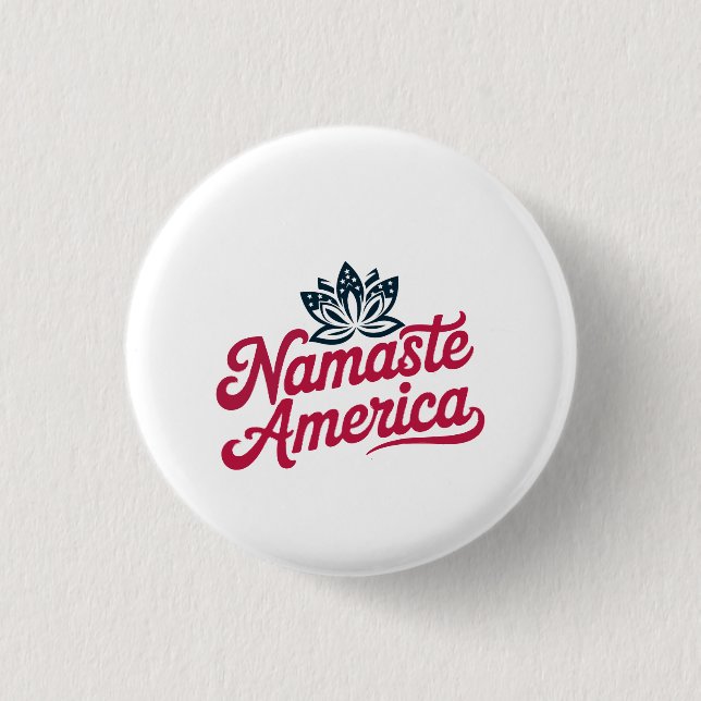 Namaste Amerika Patriotic Yoga Button Knapp (Framsida)
