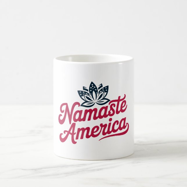 Namaste Amerika Patriotic Yoga Kaffemugg (Center)
