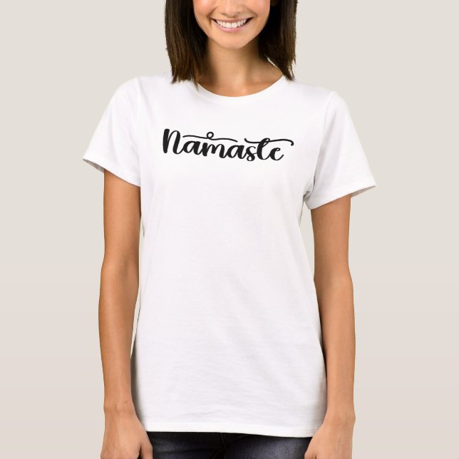 Namaste-Andlig-Meditation-Modern-Yoga T Shirt (Framsida)
