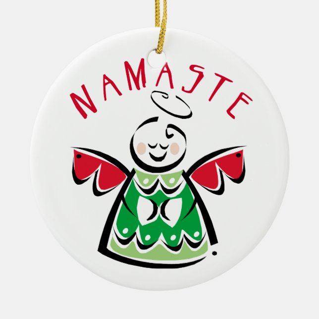 Namaste Angel Julgransprydnad Keramik (Framsidan)