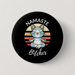 Namaste Är Sarcastic Yoga Rolig Meditation Yogi Oh Knapp