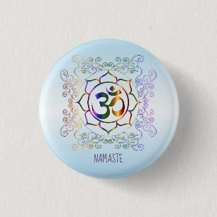 Namaste Aum (Om) Lotus Prismatic Ornamental Knapp