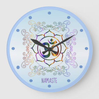 Namaste Aum (Om) Lotus Prismatic Ornamental Stor Klocka