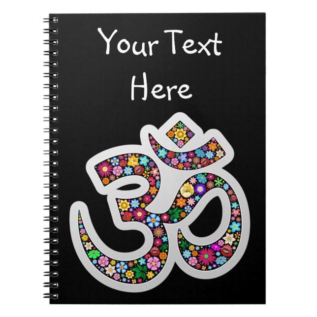 Namaste Blommig Symbol Konst Anteckningsbok (Framsidan)