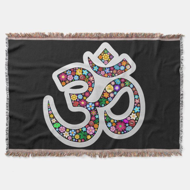 Namaste Blommig Symbol Konst Filt (Framsidan)