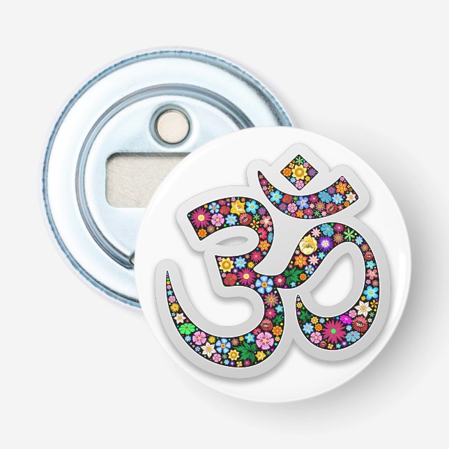 Namaste Blommig Symbol Konst Flasköppnare (Framsidan)