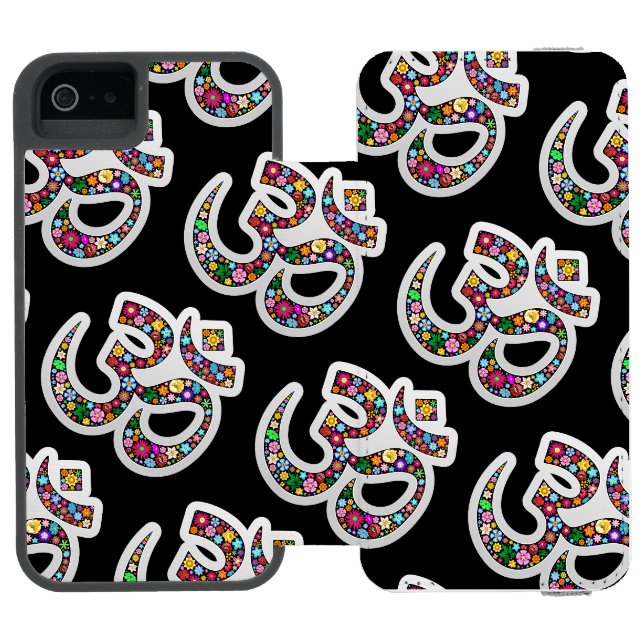 Namaste Blommig Symbol Konst Incipio iPhone Wallet Skal (Folio Öppen)