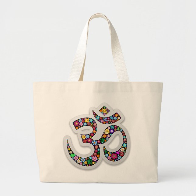 Namaste Blommig Symbol Konst Jumbo Tygkasse (Framsidan)