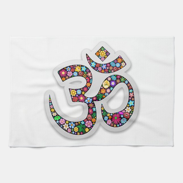 Namaste Blommig Symbol Konst Kökshandduk (Horisontell)