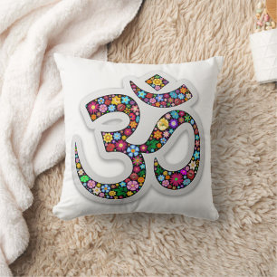 Namaste Blommig Symbol Konst Kudde
