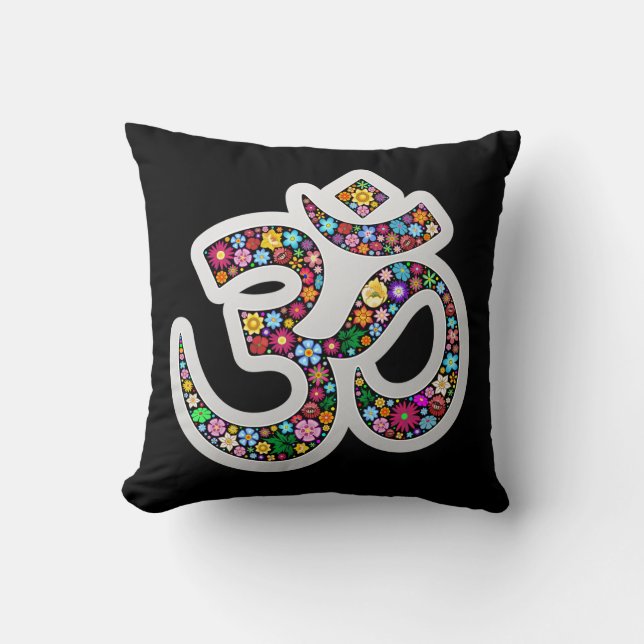 Namaste Blommig Symbol Konst Kudde (Framsida)