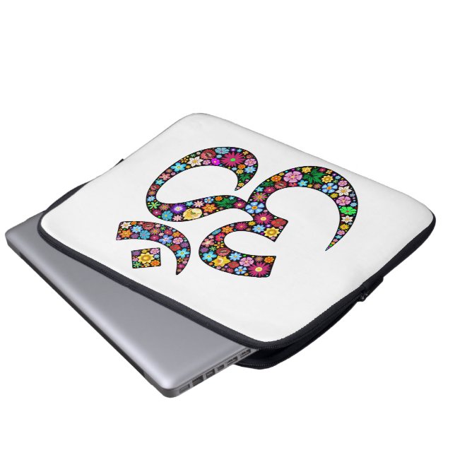Namaste Blommig Symbol Konst Laptop Sleeve (Framre botten)