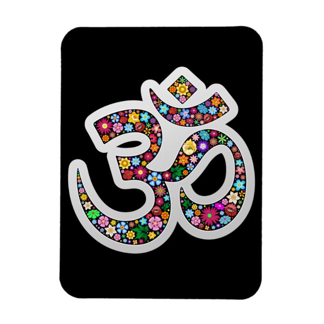Namaste Blommig Symbol Konst Magnet (Vertikal)