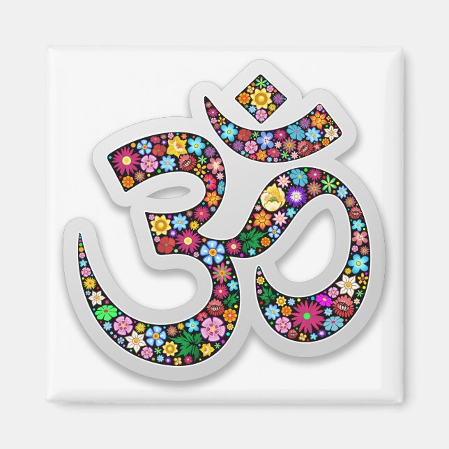 Namaste Blommig Symbol Konst Magnet (Framsidan)