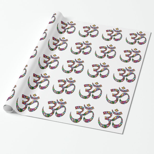 Namaste Blommig Symbol Konst Presentpapper (Utrullad)