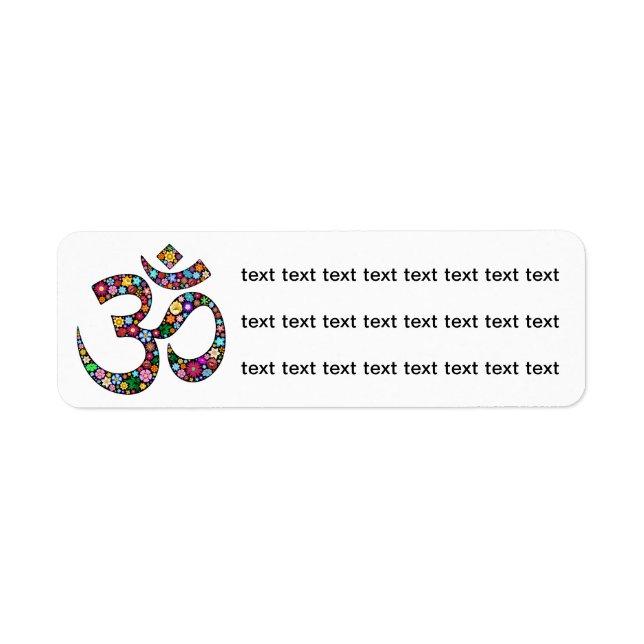 Namaste Blommig Symbol Konst Returadress Etikett (Framsidan)