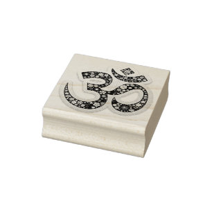 Namaste Blommig Symbol Konst Stämpel