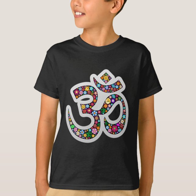 Namaste Blommig Symbol Konst T Shirt (Framsida)
