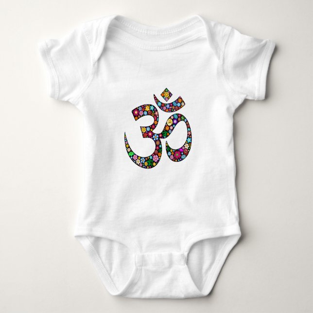 Namaste Blommig Symbol Konst Tee Shirt (Framsida)