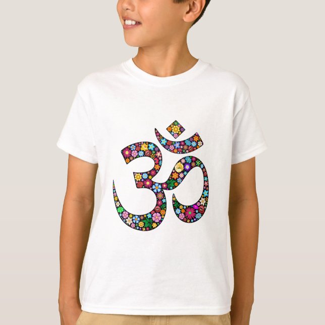 Namaste Blommig Symbol Konst Tee Shirt (Framsida)