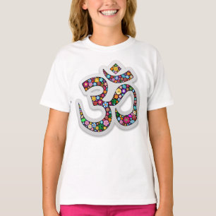 Namaste Blommig Yoga-symbol T Shirt