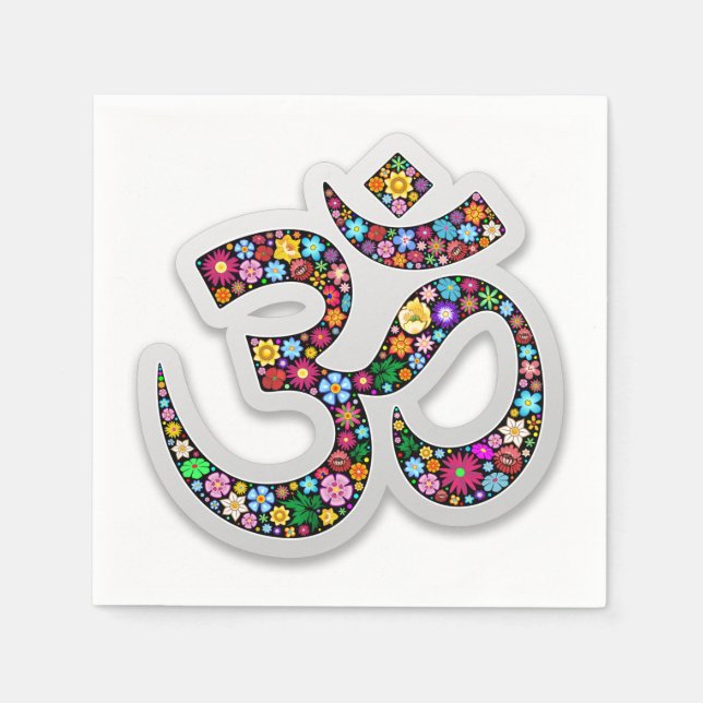 Namaste Blommigt Yoga-symbol Pappersservett (Framsidan)