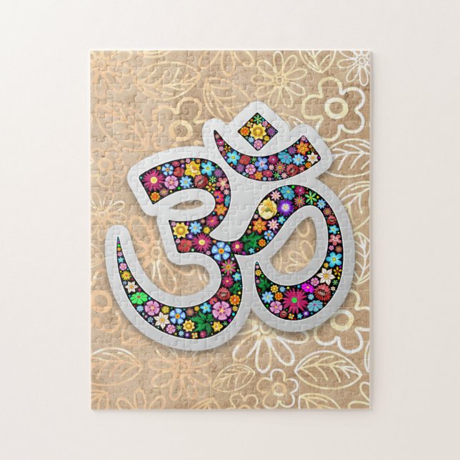 Namaste Blommigt Yoga-symbol Pussel (Vertikal)