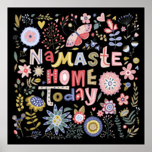 Namaste Blommigten Home Today Folk Art Poster