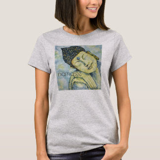 Namaste Buddha konstkvinna Flowy cirklar bästa T-shirt