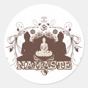 Namaste Buddha Runt Klistermärke