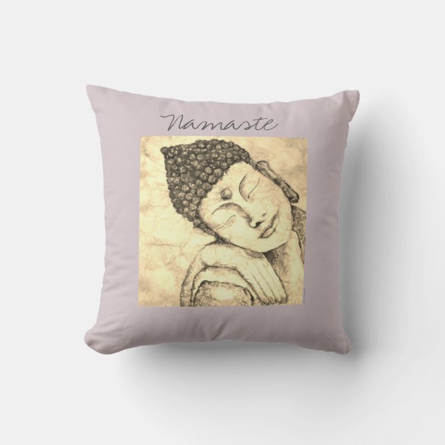 Namaste Buddha vattenfärgkonst kudder Kudde (Framsida)