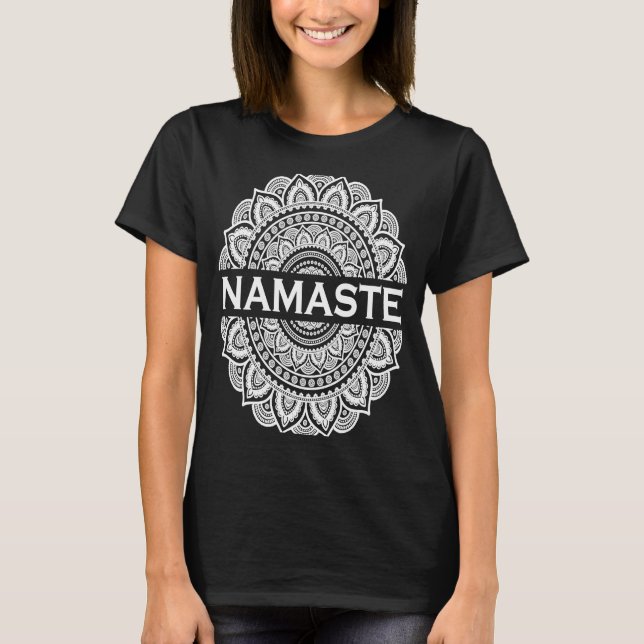 Namaste Buddist Mandala T Shirt (Framsida)