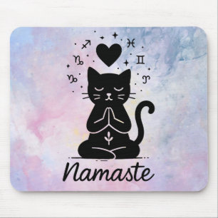 Namaste Cat Mousepad - Zen Yoga Cat Design Musmatta