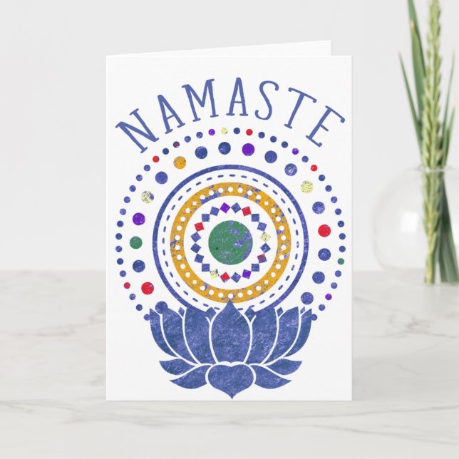 Namaste Chakra färgar hälsningkortet Kort (Framsida)