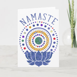 Namaste Chakra färgar hälsningkortet Kort