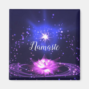 Namaste citat Lila Crystal Lotus & Star Magnet