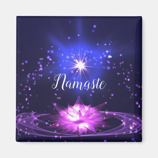 Namaste citat Lila Crystal Lotus & Star Magnet (Framsidan)