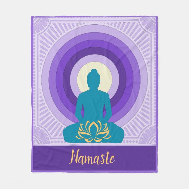 Namaste citat Lila Zen Buddha Yoga Meditation Fleecefilt (Framsidan)