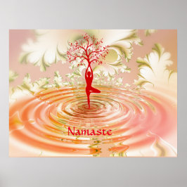 Namaste citat Livets träd Zen Yoga Poster