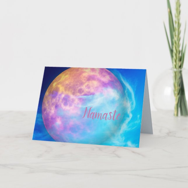 Namaste Citat Tack Kosmisk Universum Planet Kort (Framsida)