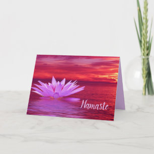 Namaste citat Tack Lotus på Ocean vid Sunset Kort