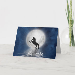 Namaste citat Tack Magic Unicorn Full Moon Kort