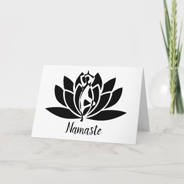 Namaste citat Tack Yoga Lotus Kort (Framsida)