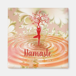 Namaste citat Yoga Livets träd Zen Magnet