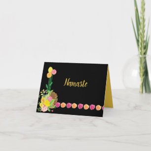 Namaste citattecken Tack Blommigt Ro Bouquet Kort