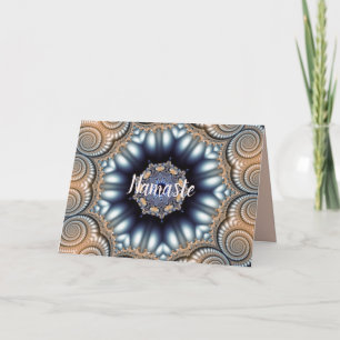 Namaste citattecken Tack Elegant Mandala Guld Blue Kort
