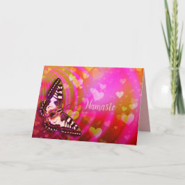 Namaste citattecken Tack Romantic Butterfly Hearts Kort