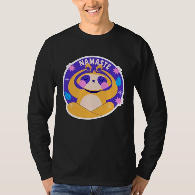 Namaste Cute Yoga Cat Premium T Shirt (Framsida)