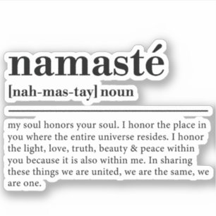 Namaste definition Yoga Modern Minimal Meditation Klistermärken