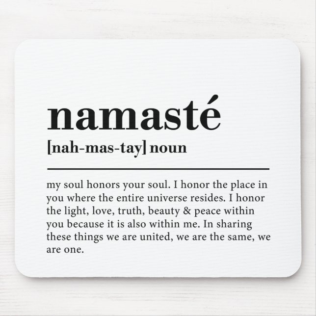 Namaste definition Yoga Modern Minimal Meditation Musmatta (Framsidan)
